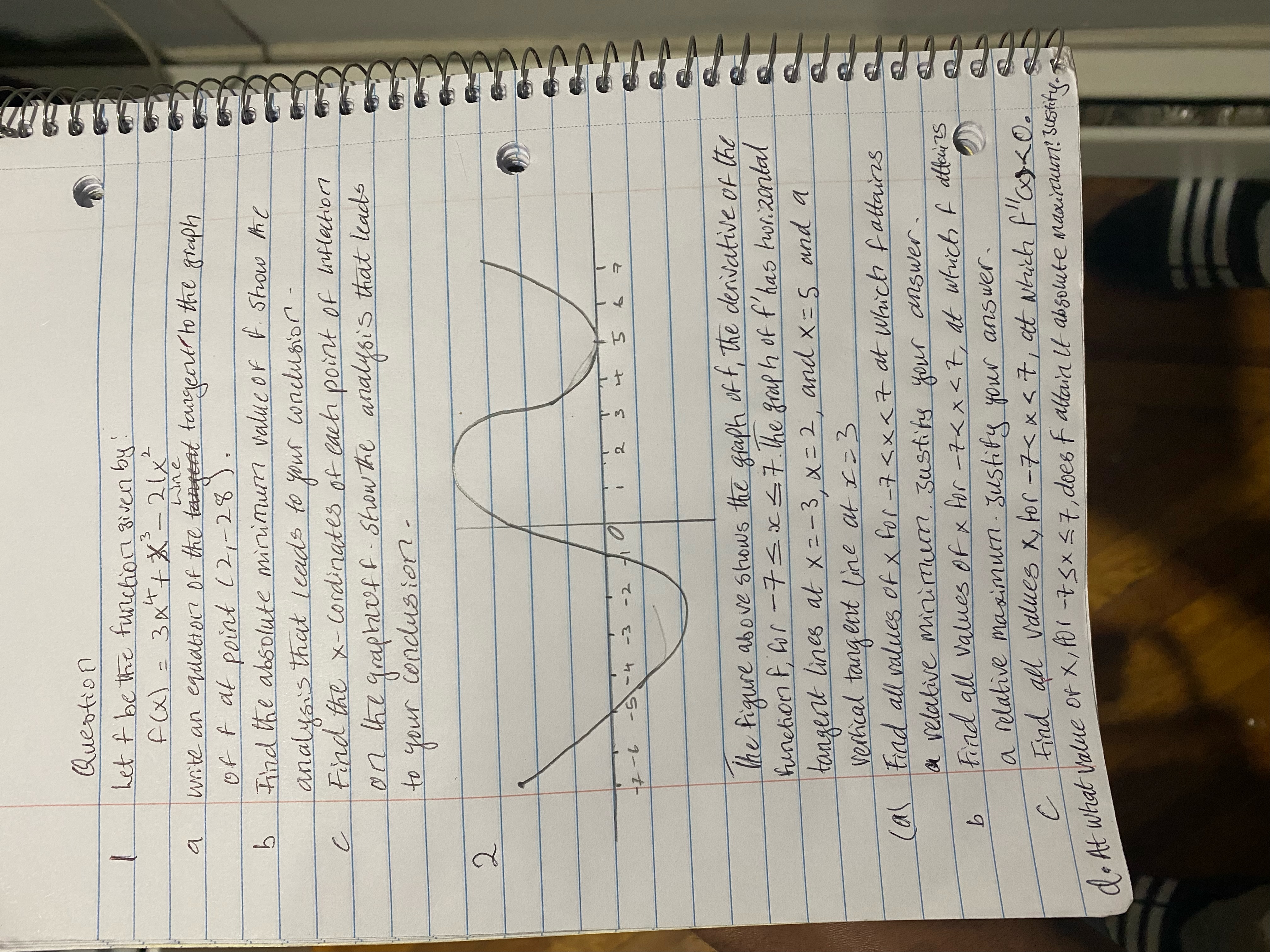 x ) = 3 x 4 + * - 21 x2 a