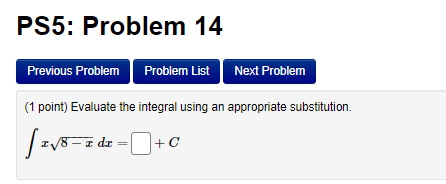Evaluate the integral using an appropriate substitution. 1 /8 - r di