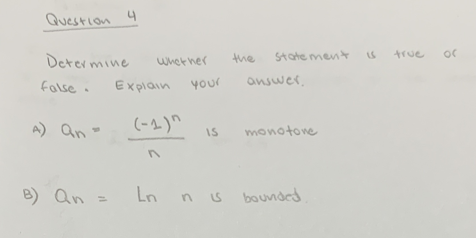 Explain your answer. A ) an ( - 1 ) n IS