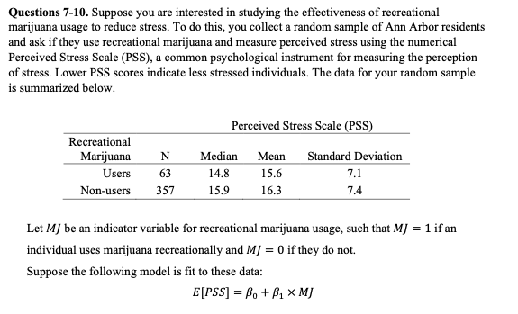 Stress Scale scores. Which of the following statements is true about this