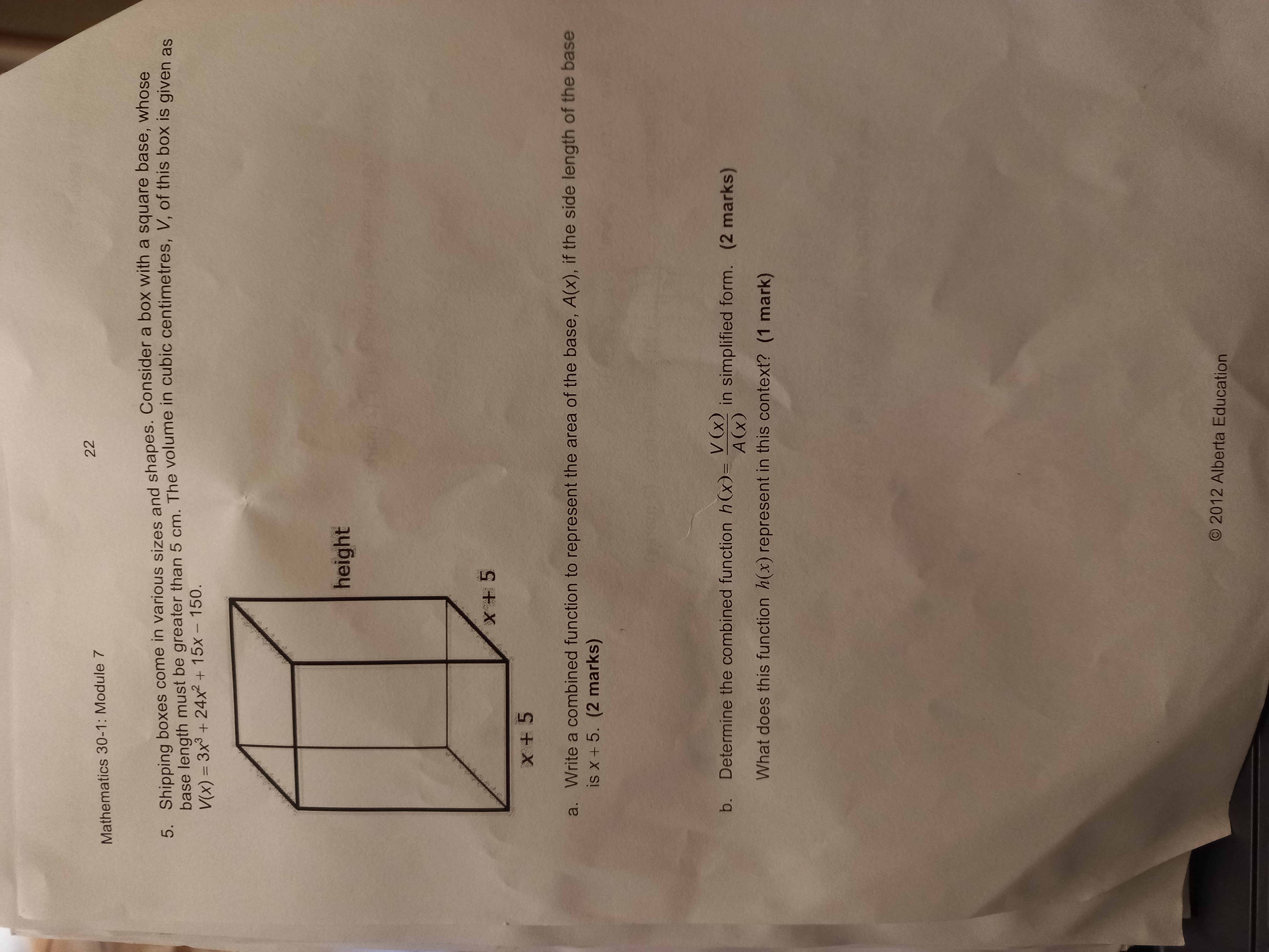2, a. state the function h(x) = (f . g)(x) (2 marks)