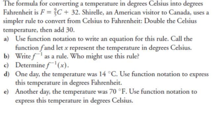 The formula for converting a temperature in degrees Celsius into degrees