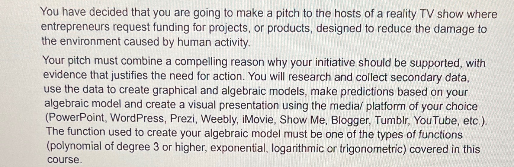  Hello there, Can you please make a presentation using mathematical equation.