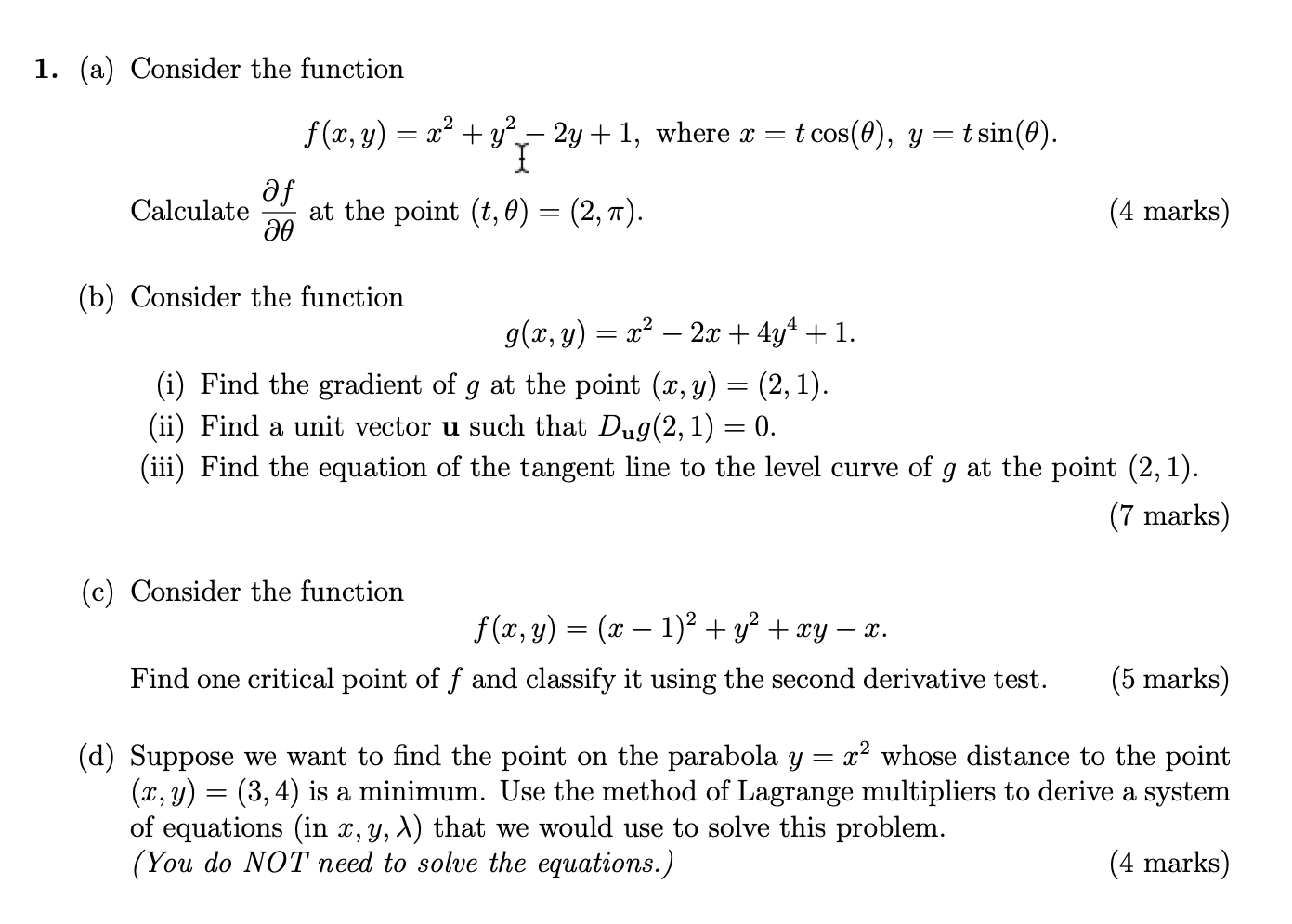 +1, where a: = tcos(9), y = tsin(9). Calculate % at the