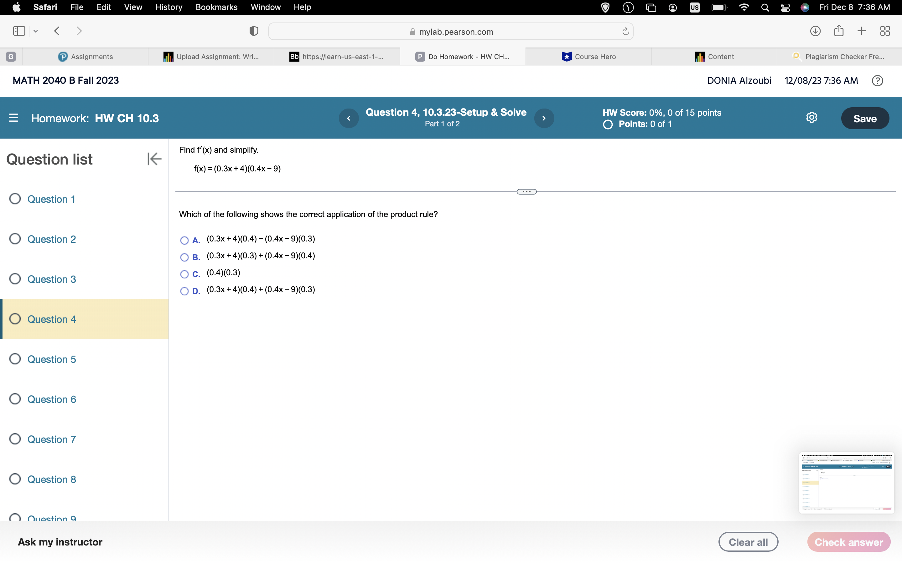 Homework - HW CH... Course Hero will Content Plagiarism Checker Fre... MATH