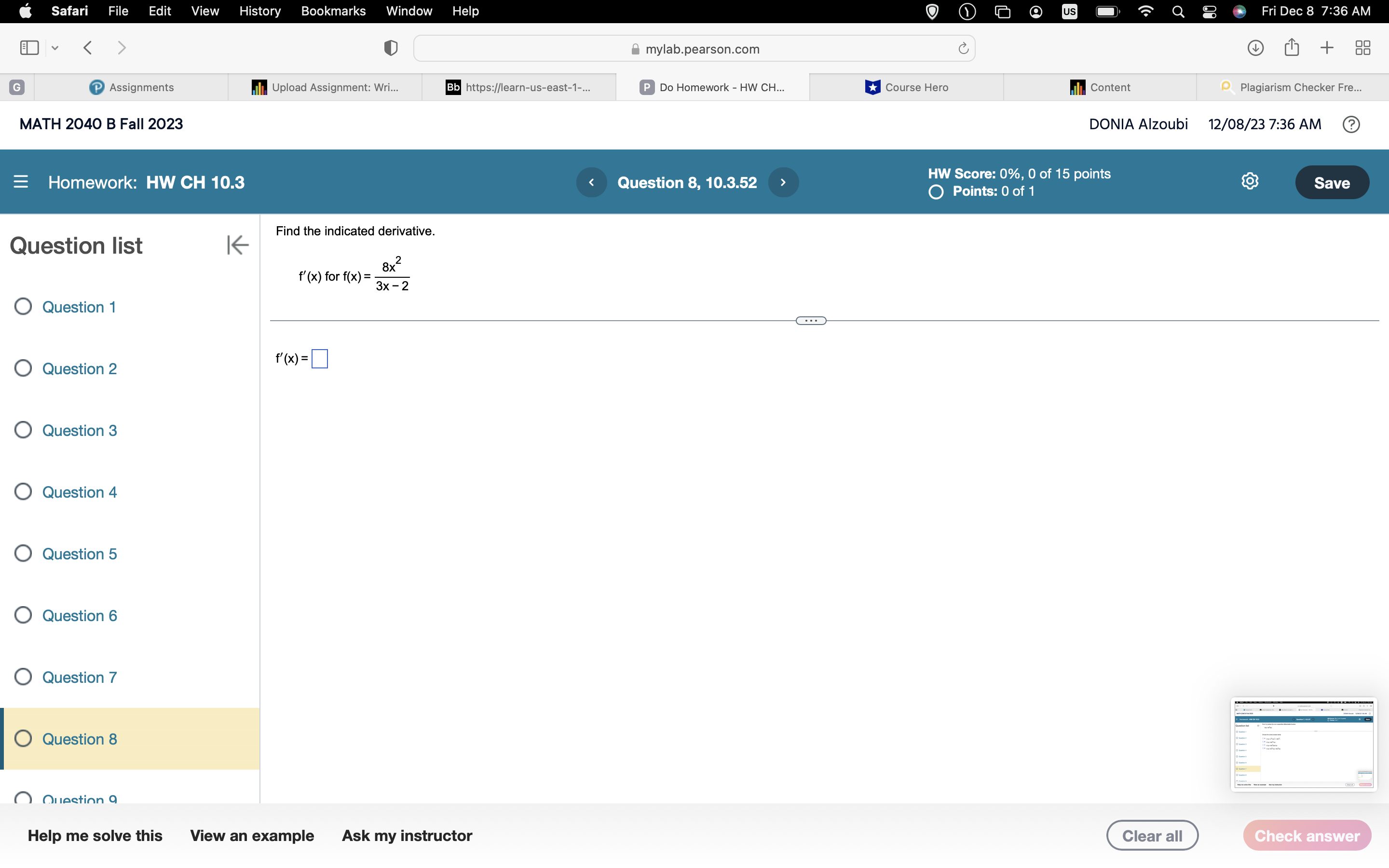 CH 10.3 Question 3, 10.3.13 HW Score: 0%, 0 of 15 points
