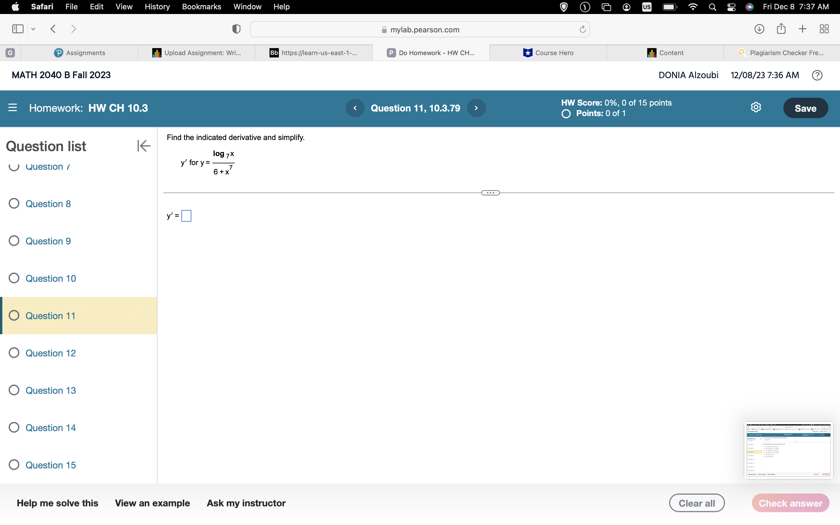 (x ) = 0 O Question 2 (Type an exact answer.) O
