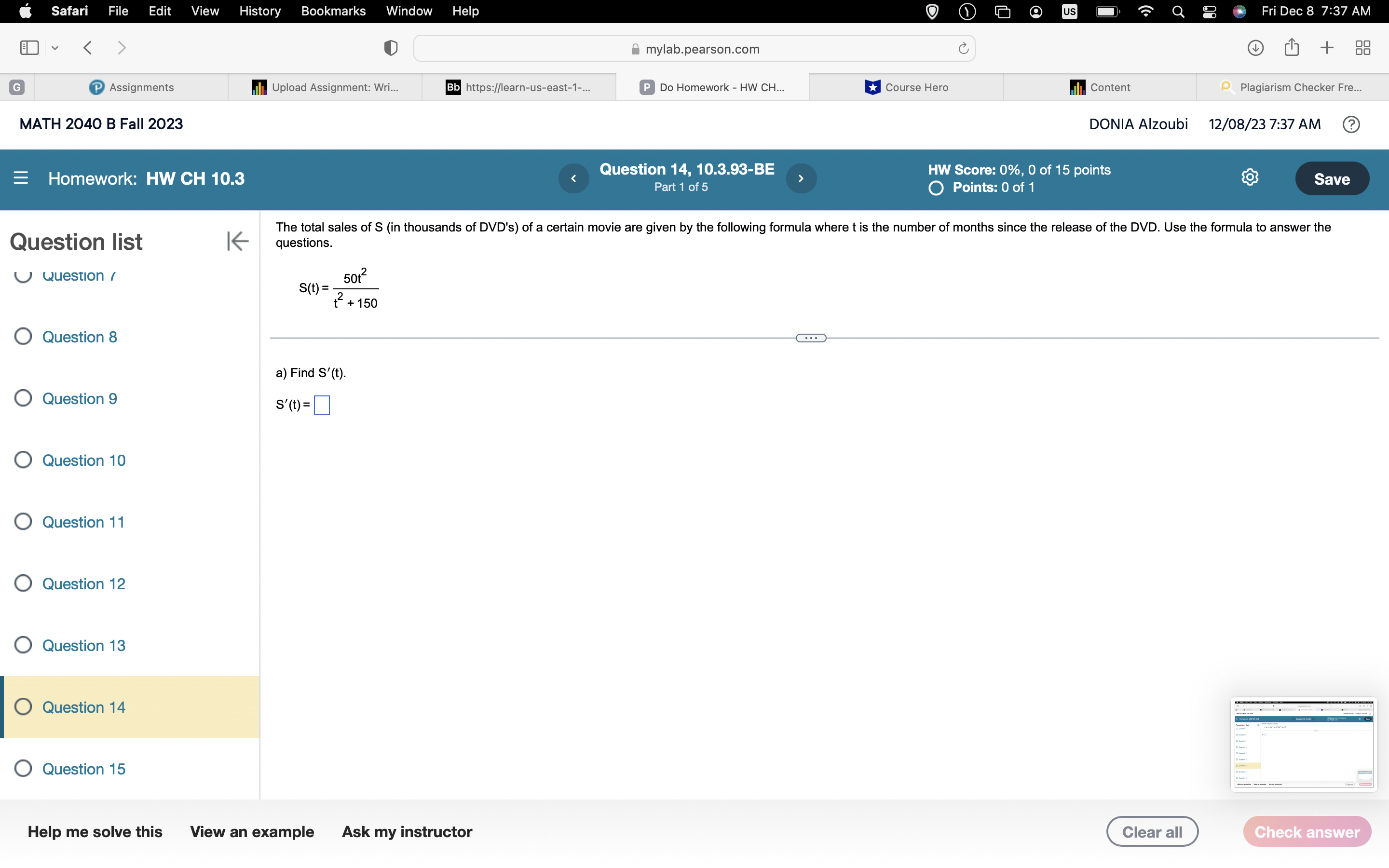 example Ask my instructor Clear all Check answerSafari File Edit View History