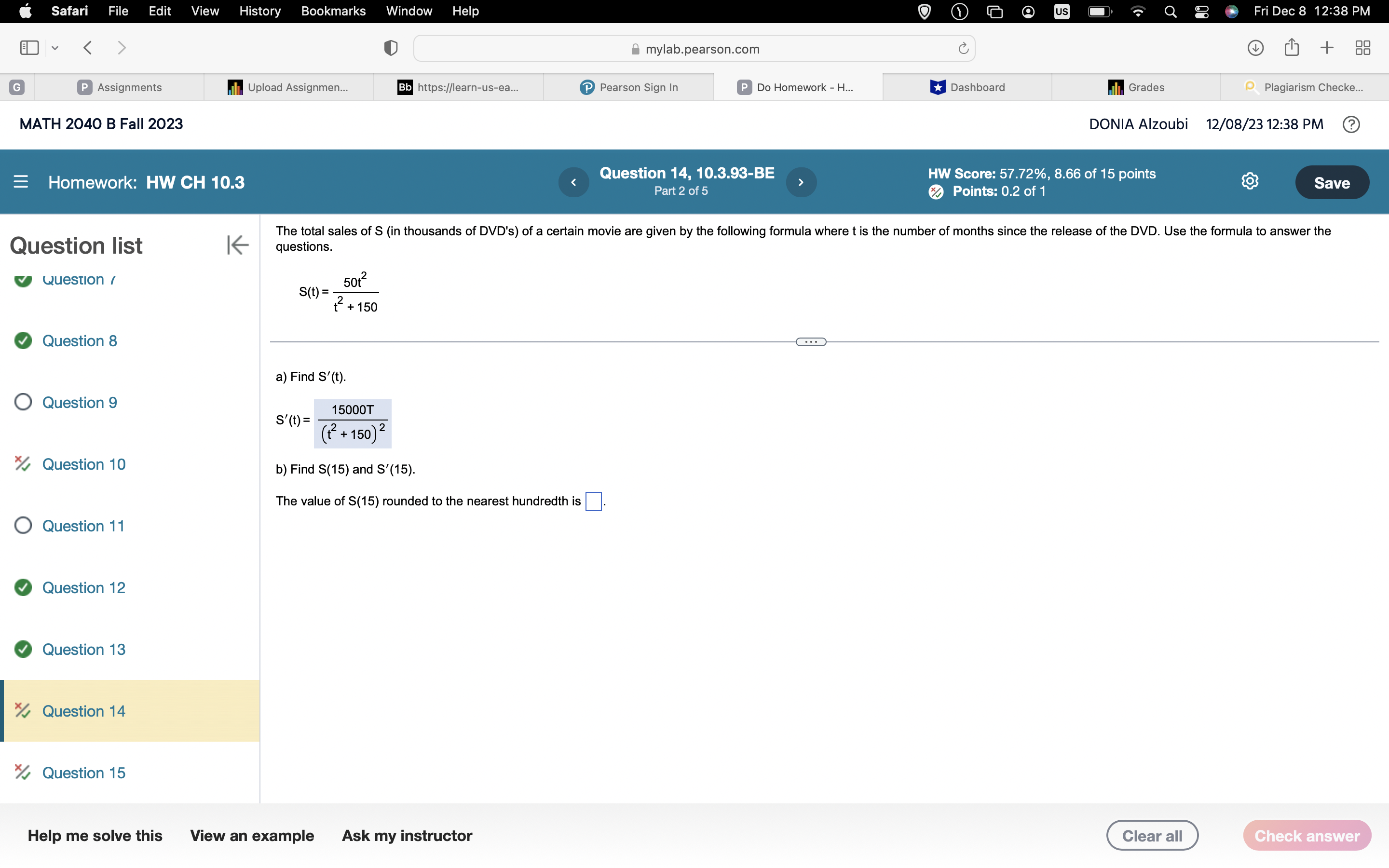 following shows the correct application of the product rule? O Question 2