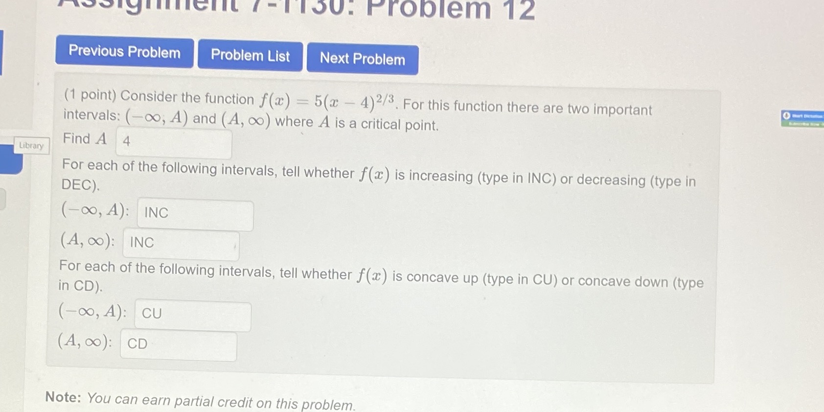  Solgift /-150. Problem 12 Previous Problem Problem List Next Problem (1