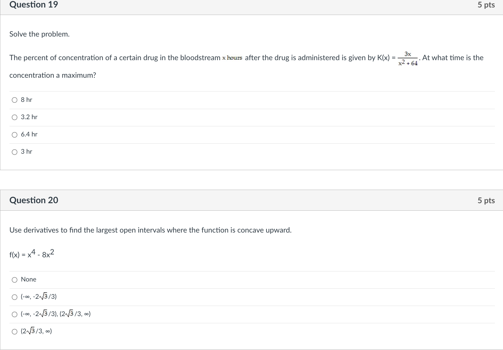 9) O 5 In 3 (5x + 9) 0 5 In3 5x