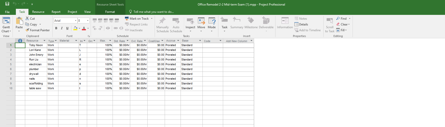 this project. You need to enter these pay rates in the project