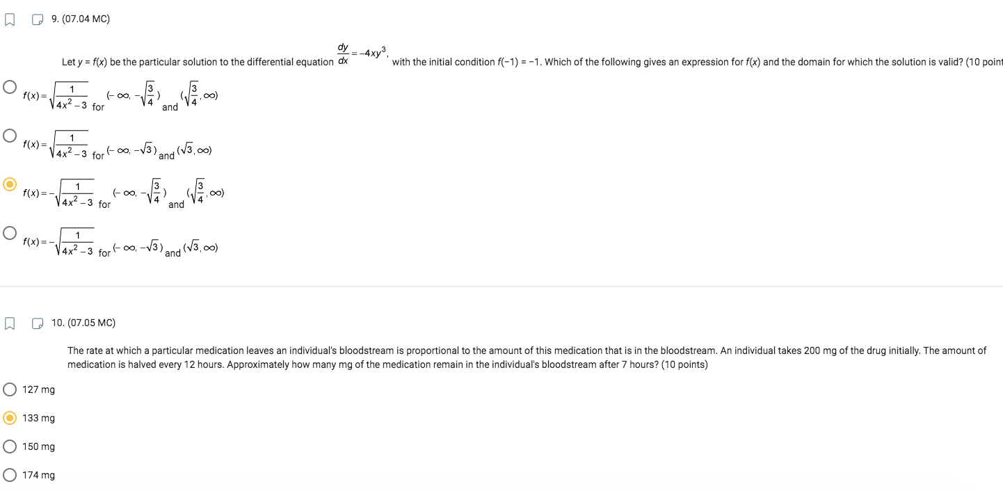 Q Q 2. (07.01 MC) Determine the value of k that will