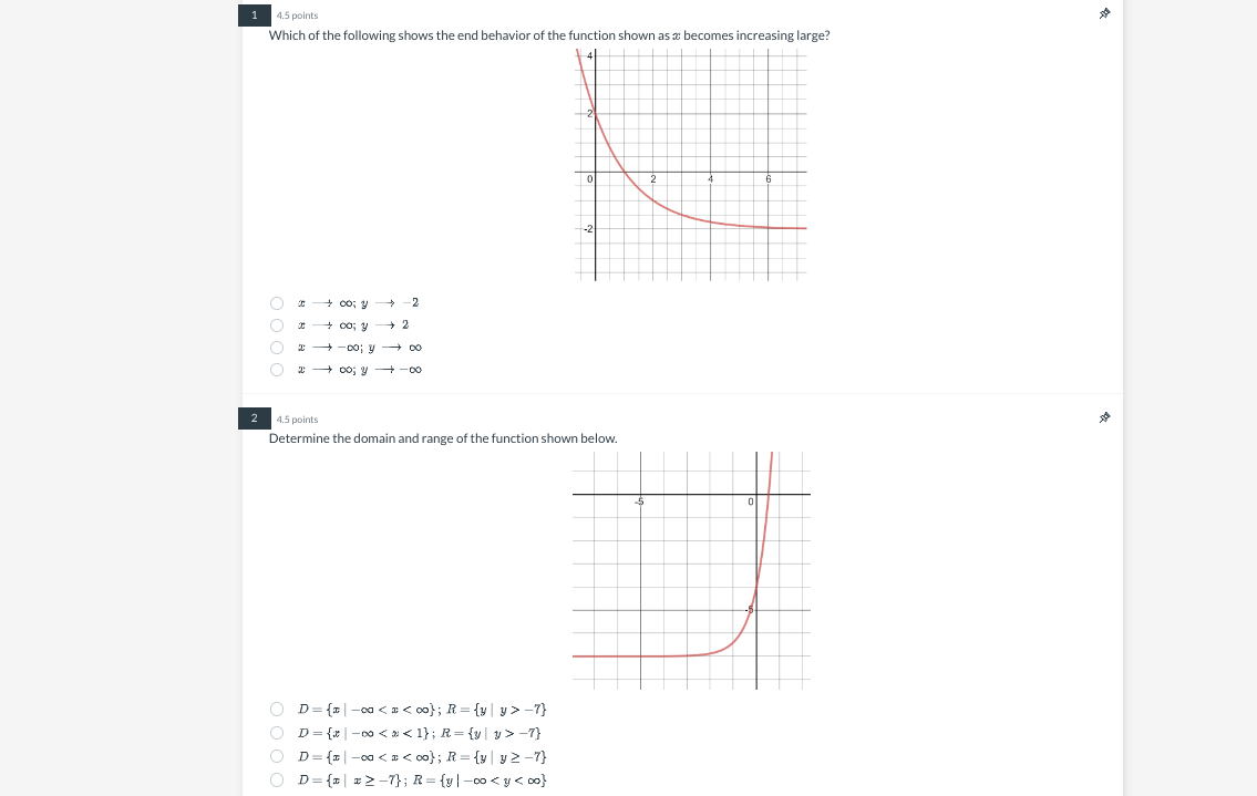 the following shows the end behavior of the function shown as *