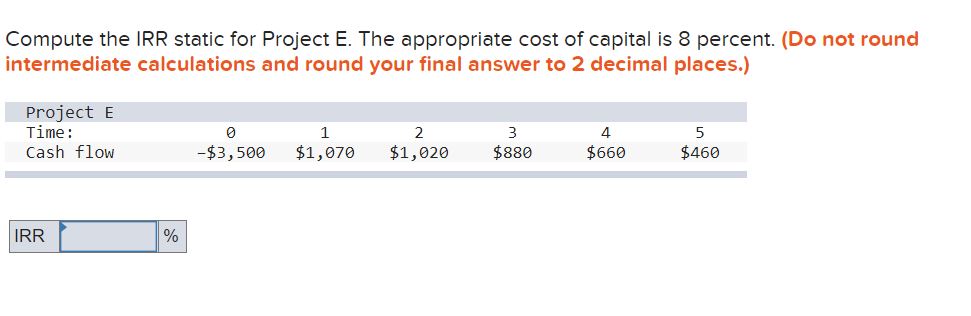 is 8 percent. (Do not round intermediate calculations and round your final