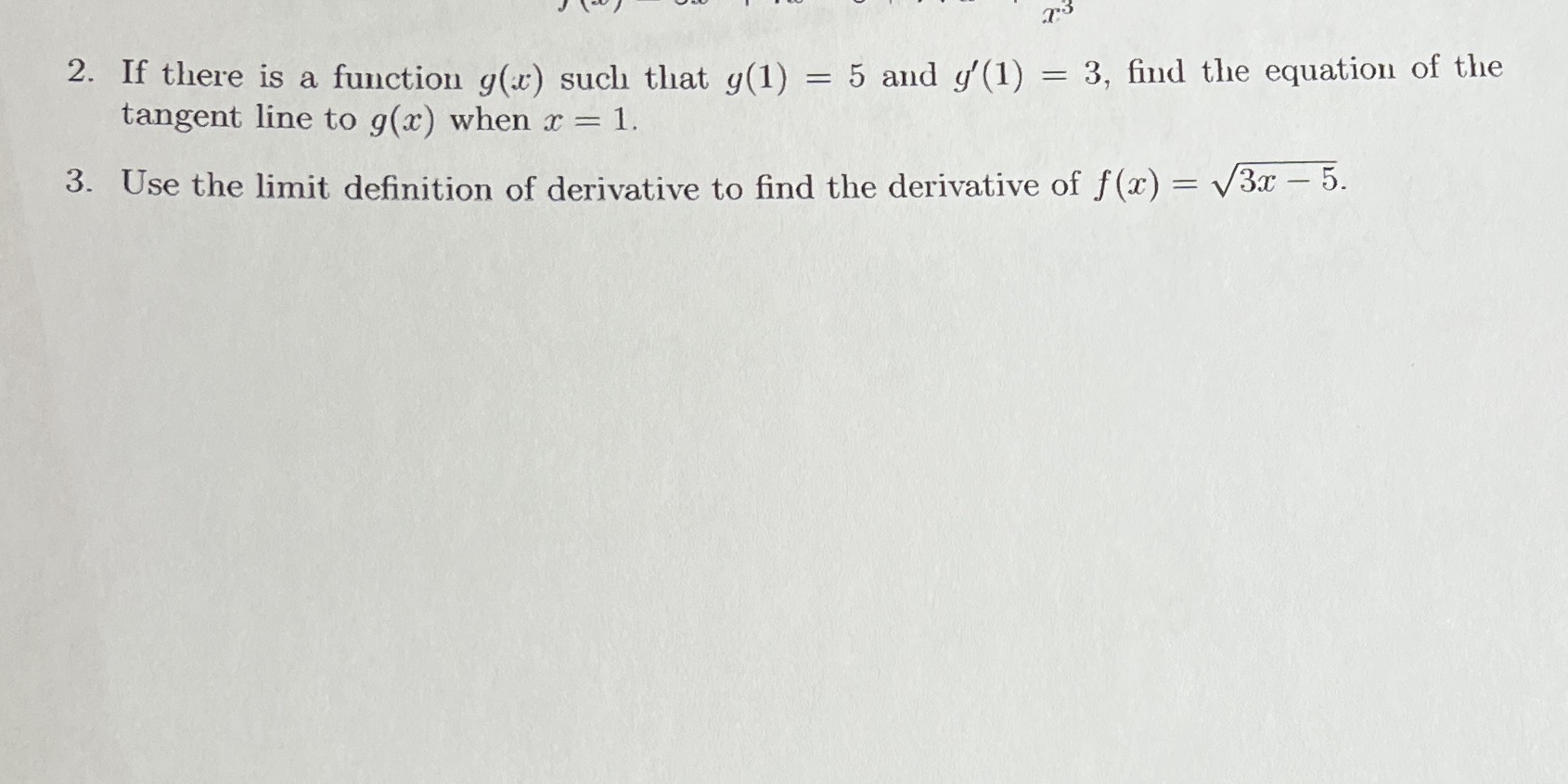 7S 2. If there is a function g(x) such that y(1)