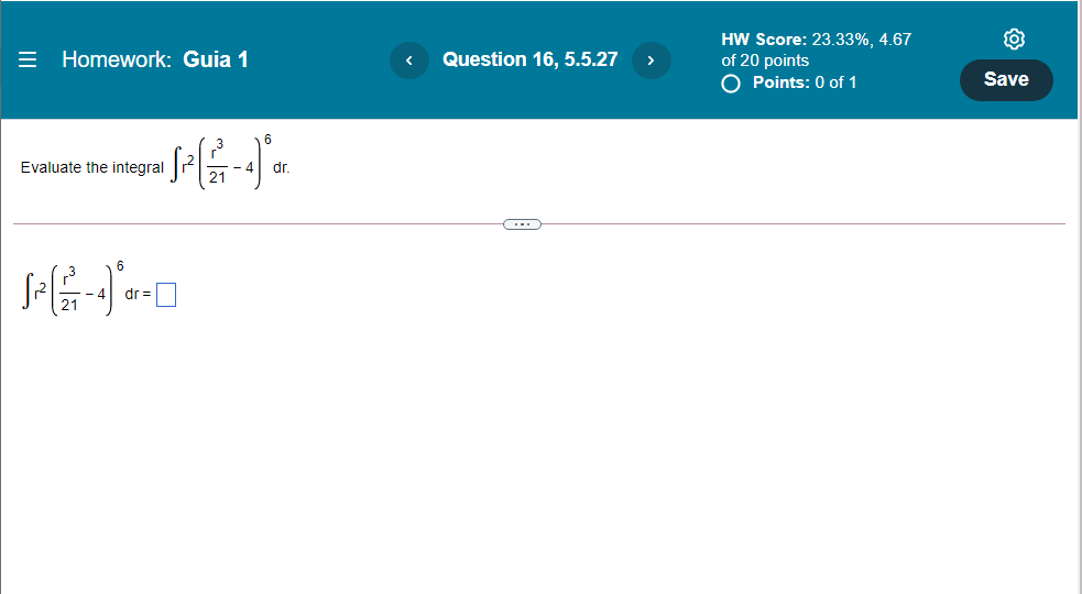 23.33%, of 20 points O Points: 0 of 1 Save