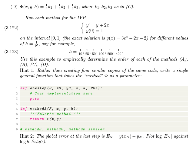 curve of the exact solution (in the same plot). Output the decimal