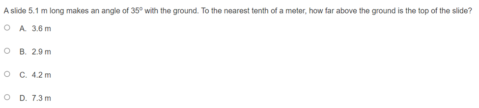 56.44 21 16 Use the triangle to answer the question. Find the