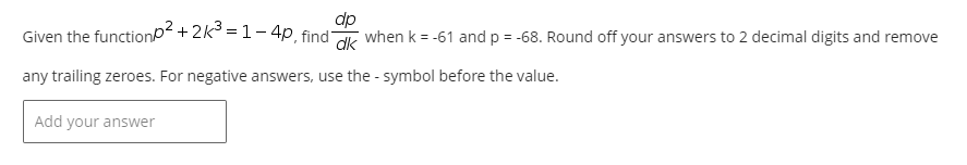  dp Given the function- + 2k = 1-40, find when k
