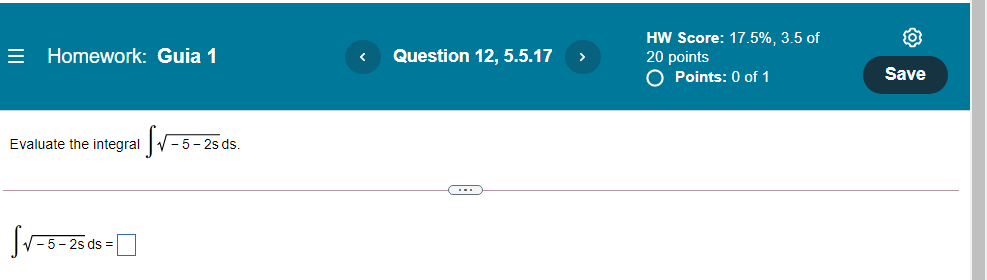 3.5 of 20 points O Points .Oofl Save