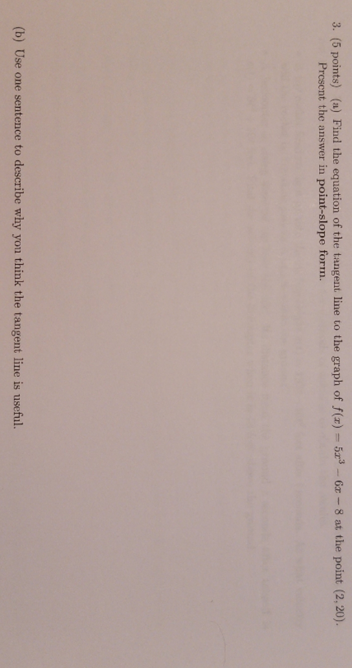 please help me understand 3. (5 points) (a) Find the equation