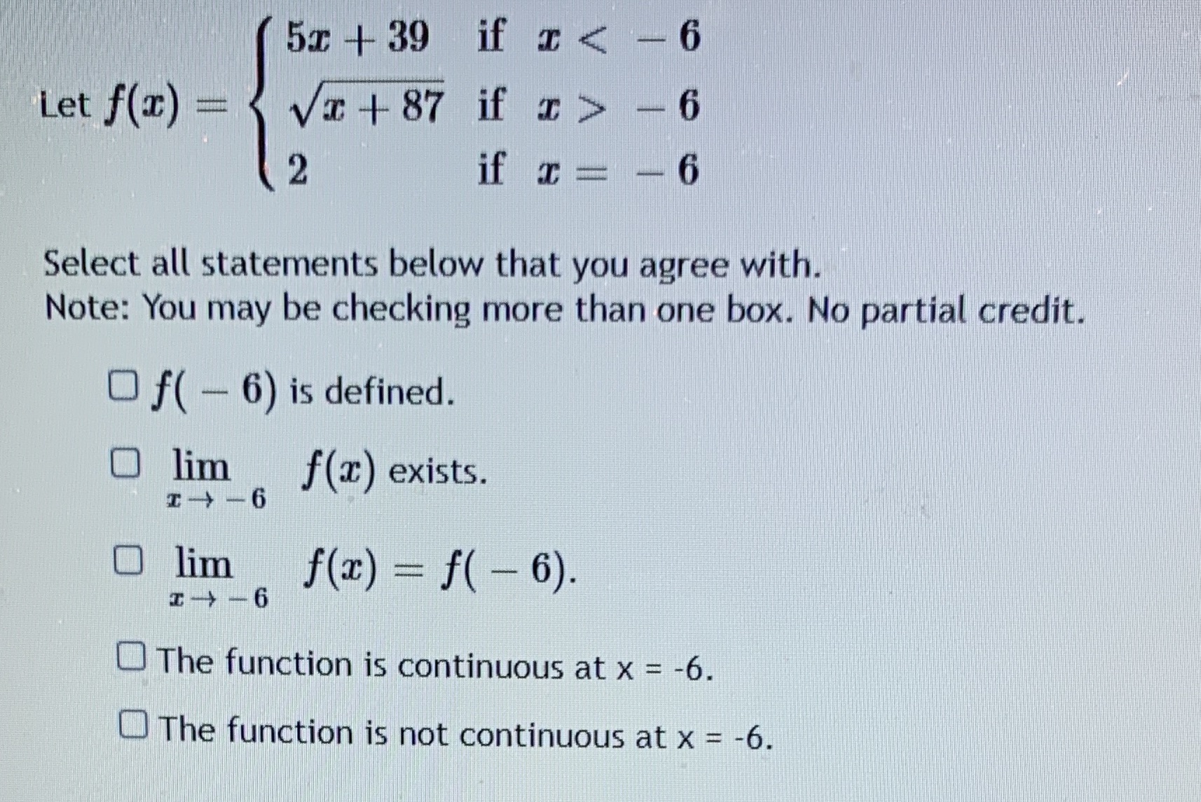  5x + 39 if = - 6 if x = -6