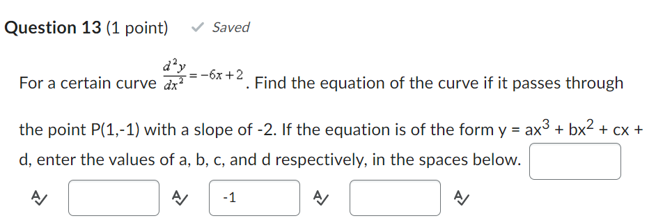  Question 13 (1 point) v' Saved day For a certain curve