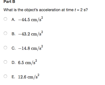 5 sin(3t + 2) cm/s, where s is in cm and t