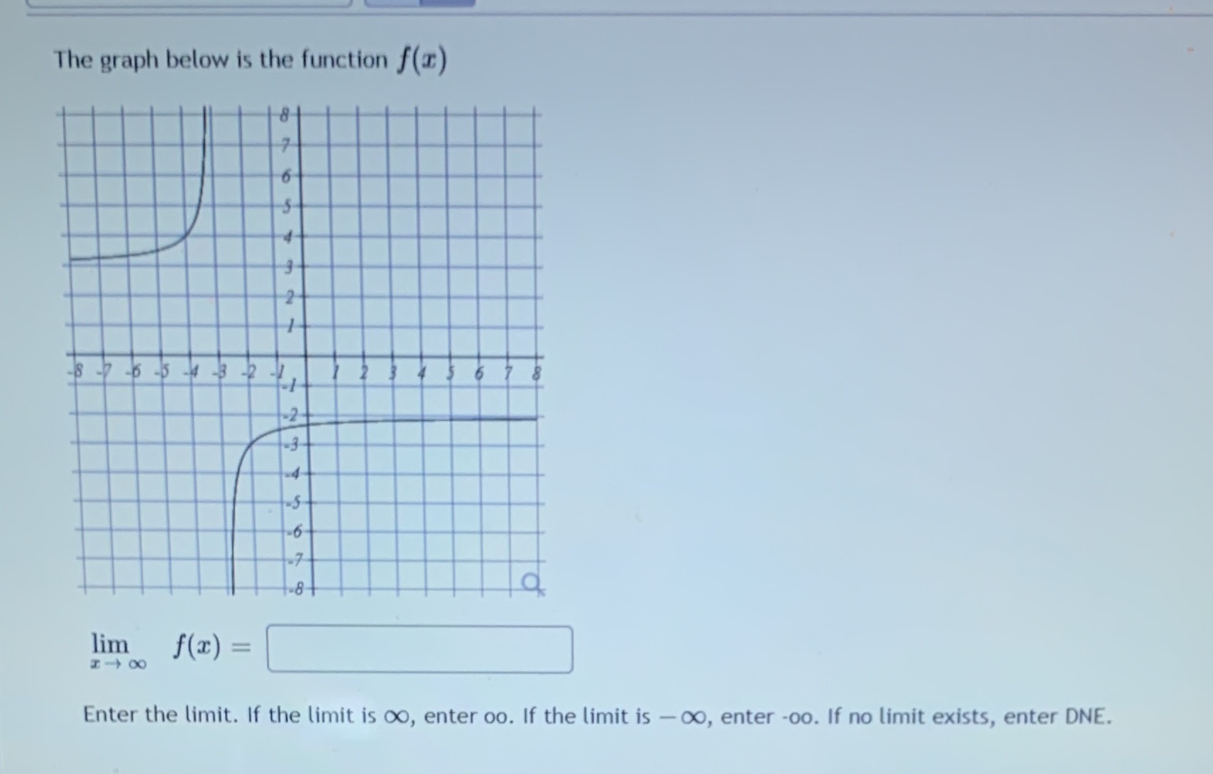 -+ 00 Enter the limit. If the limit is oo, enter oo.