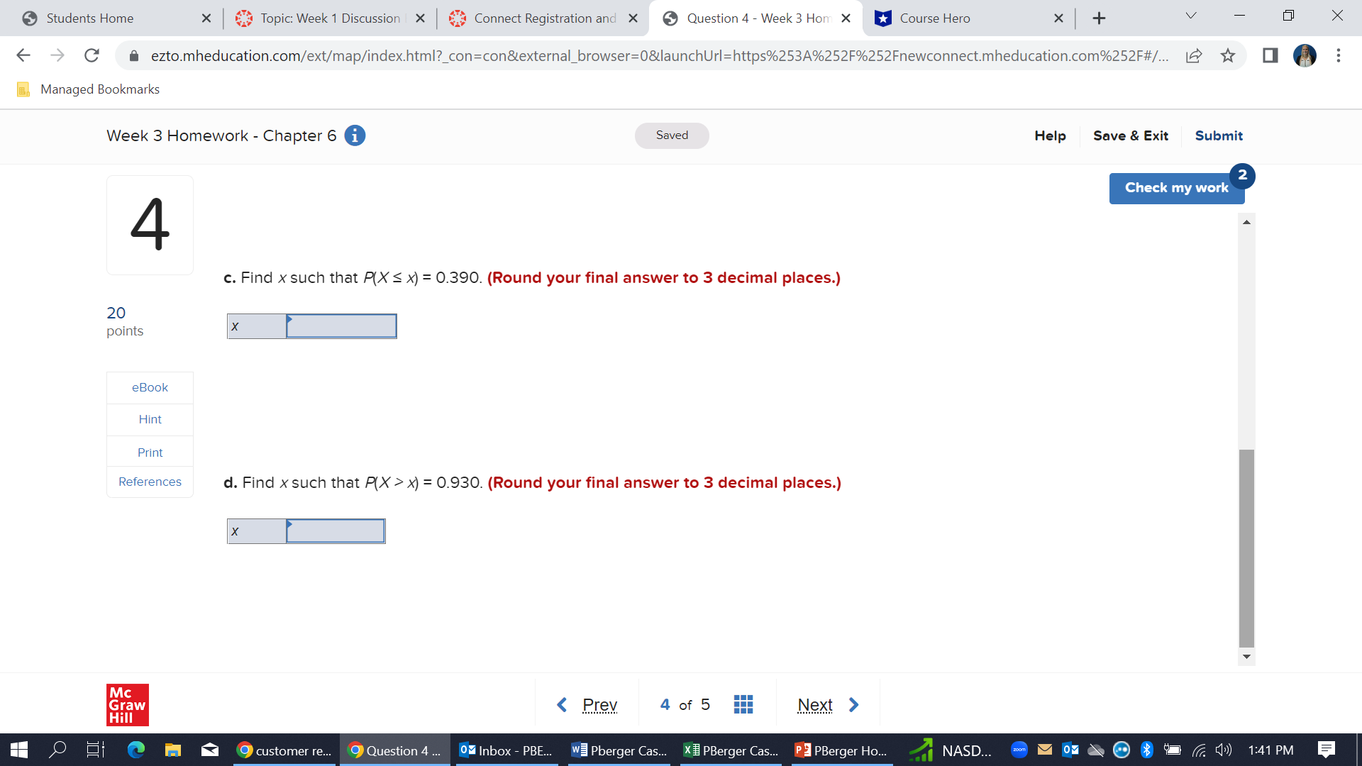 3 Homework - Chapter 6 i Saved Help Save & Exit Submit