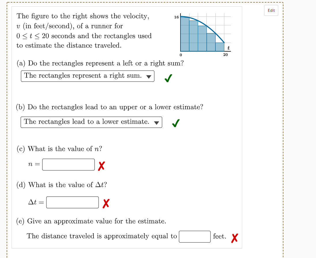 those on the graph. The distance traveled is estimated to be This