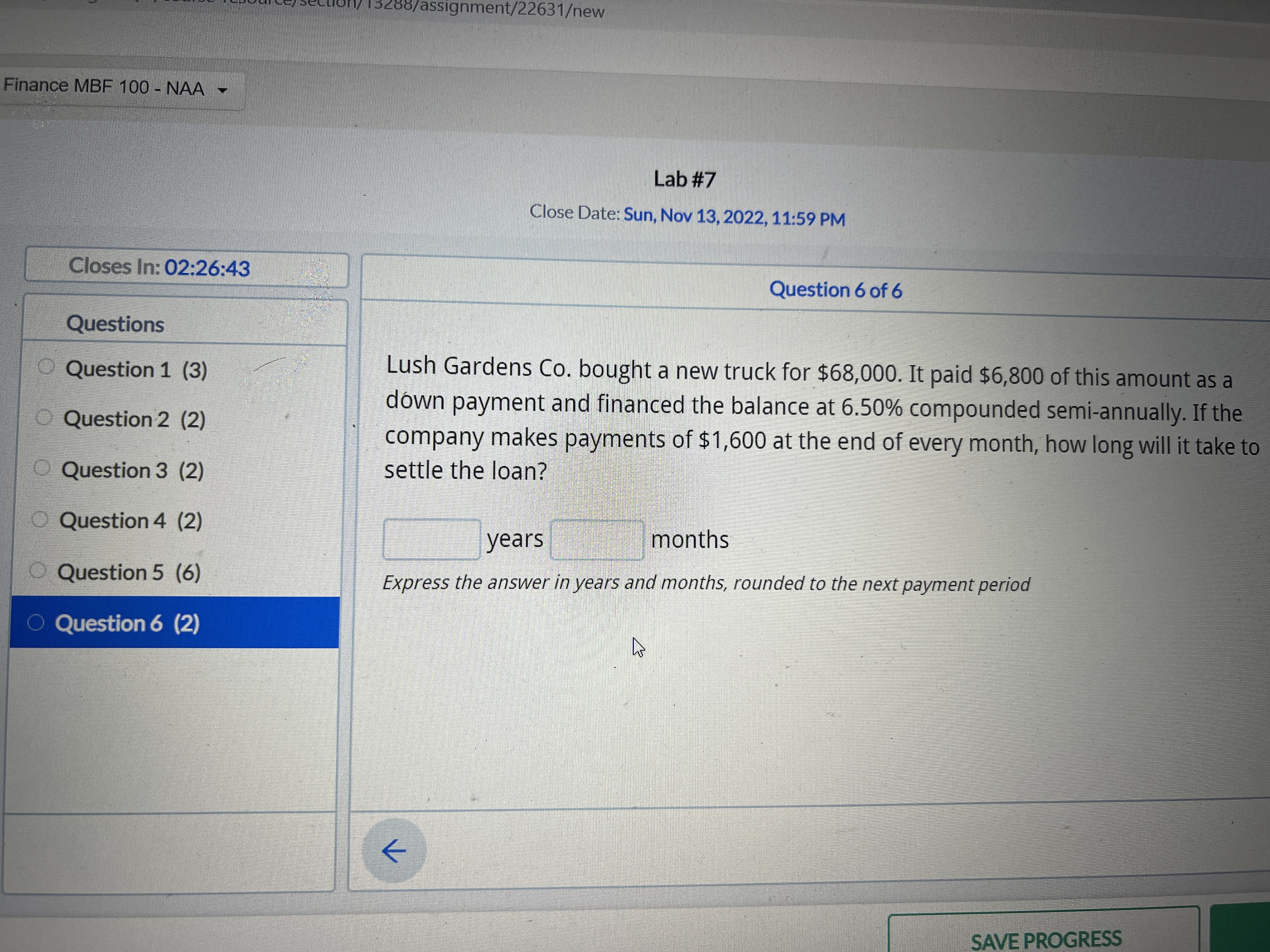 will it take for the $13,625.00 to accumulate to $40,400.00 if the