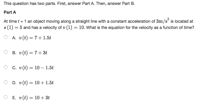 Part A The position of an object bobbing up and down on