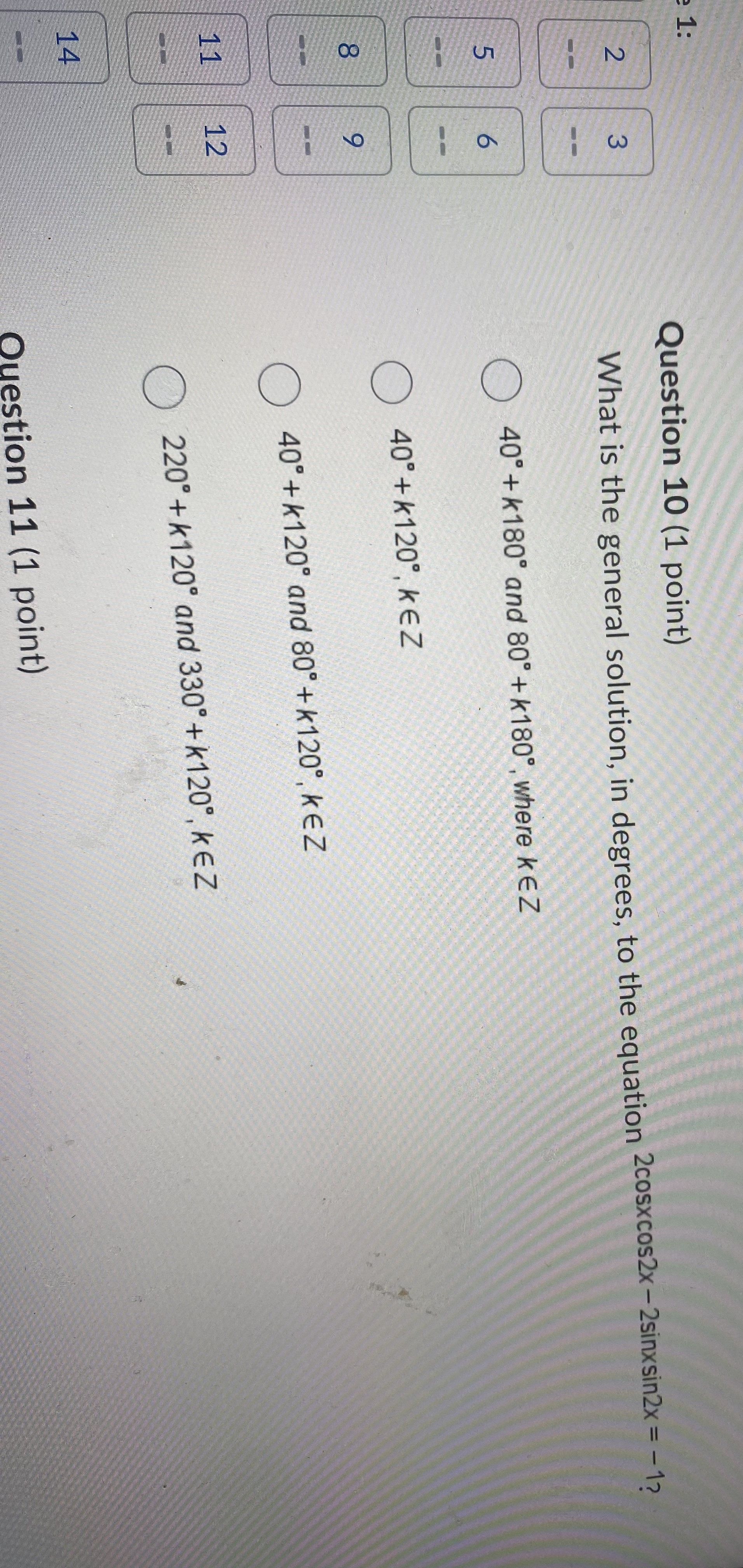 330 + K 120' , KEZ Question 11 (1 point)\fPage 1: Question