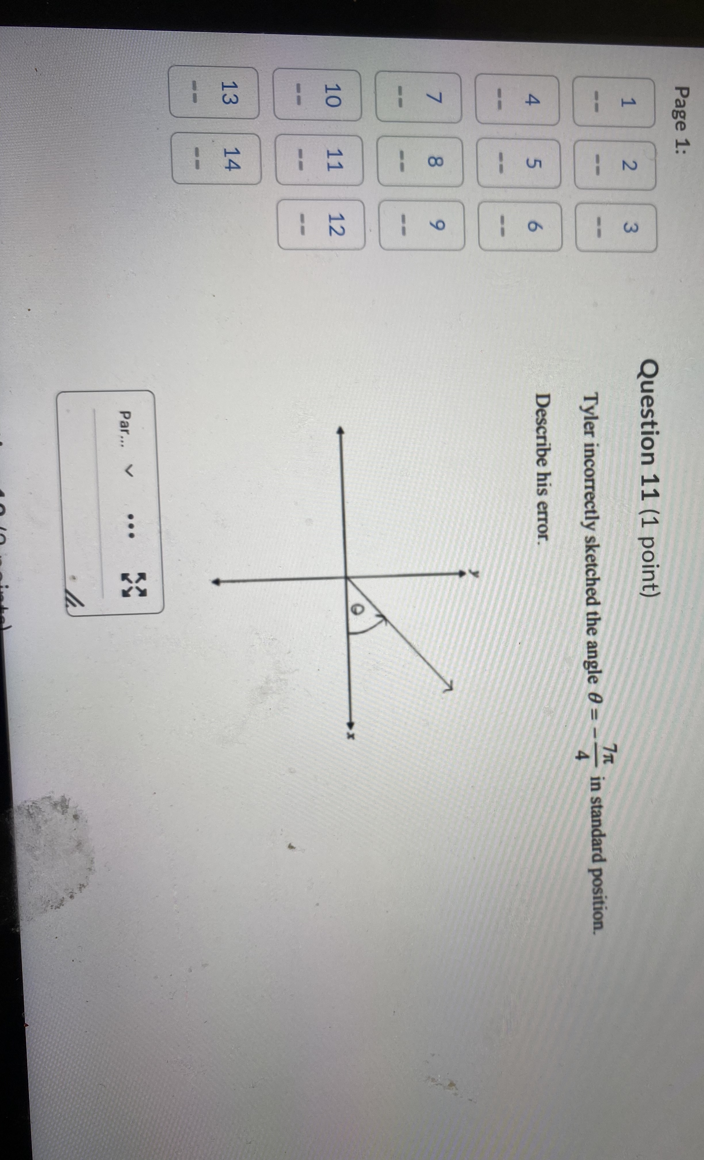 in standard position. in O Describe his error. Par... v ...Page 1: