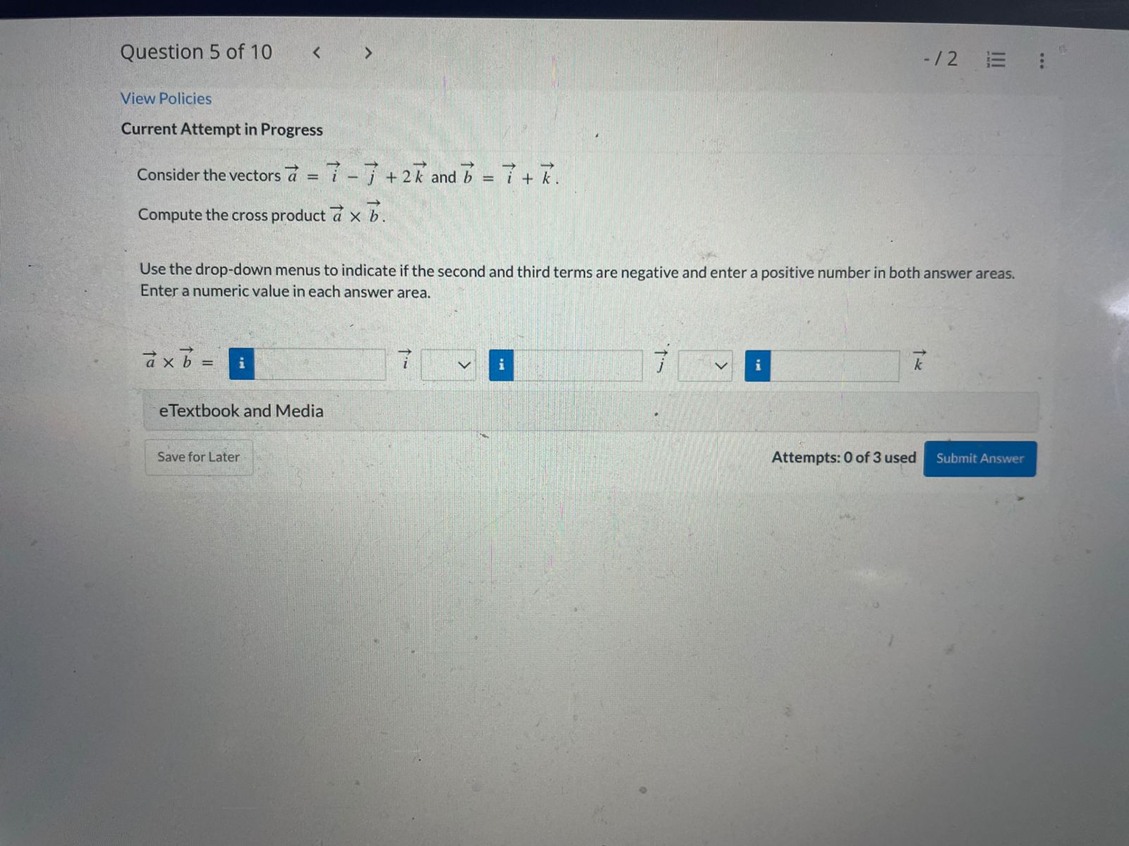 a positive number in both answer areas. In the case of a