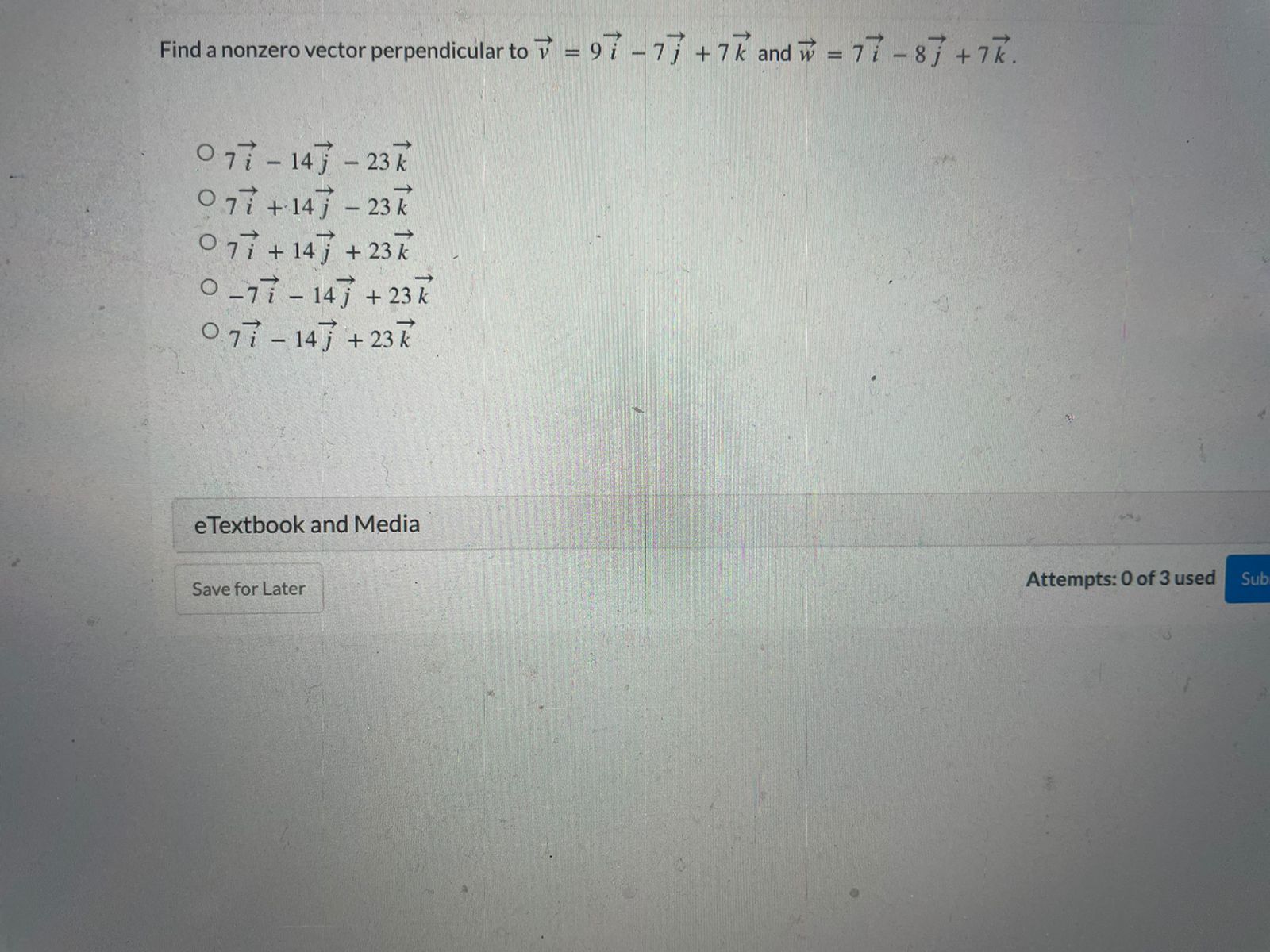 Save for Later Attempts: 0 of 3 used Submit AnswerQuestion 2 Of