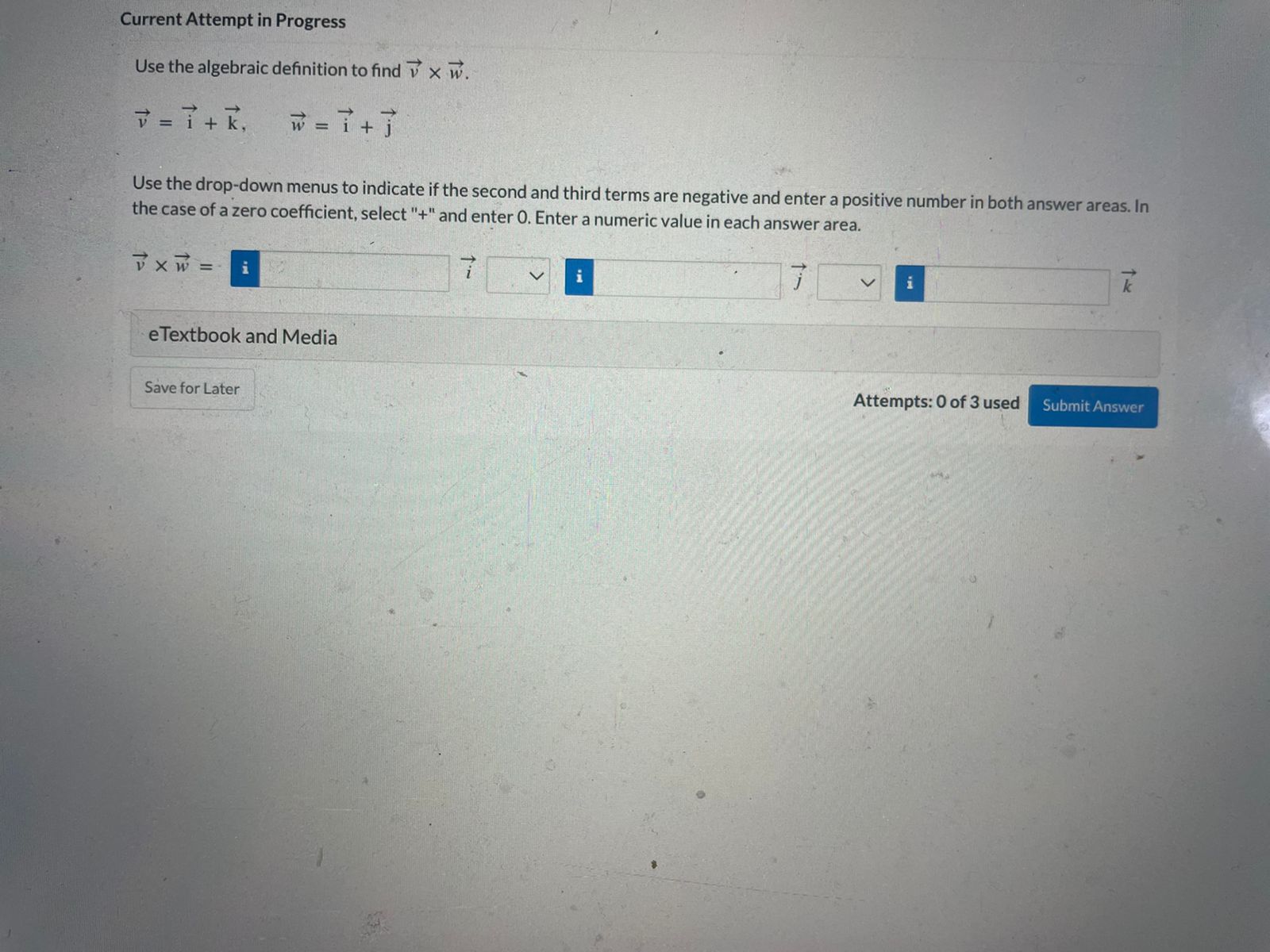 Save for Later Attempts: 0 of 3 used Submit AnswerQuestion 5 of