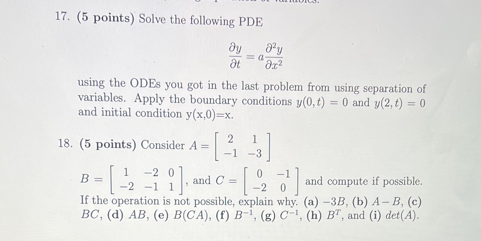 ODEs you got in the last problem from using separation of variables.
