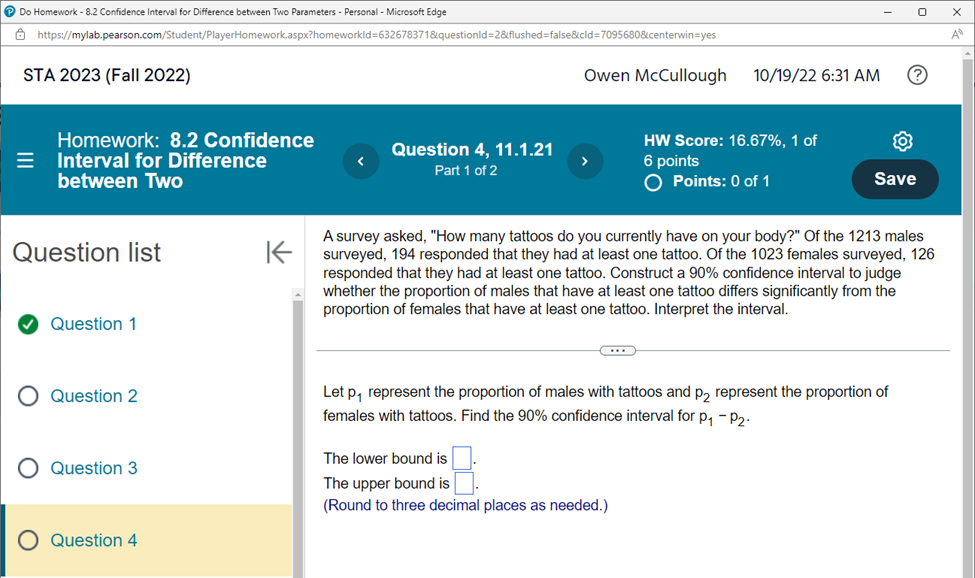  Do Homework - 8.2 Confidence Interval for Difference between Two Parameters