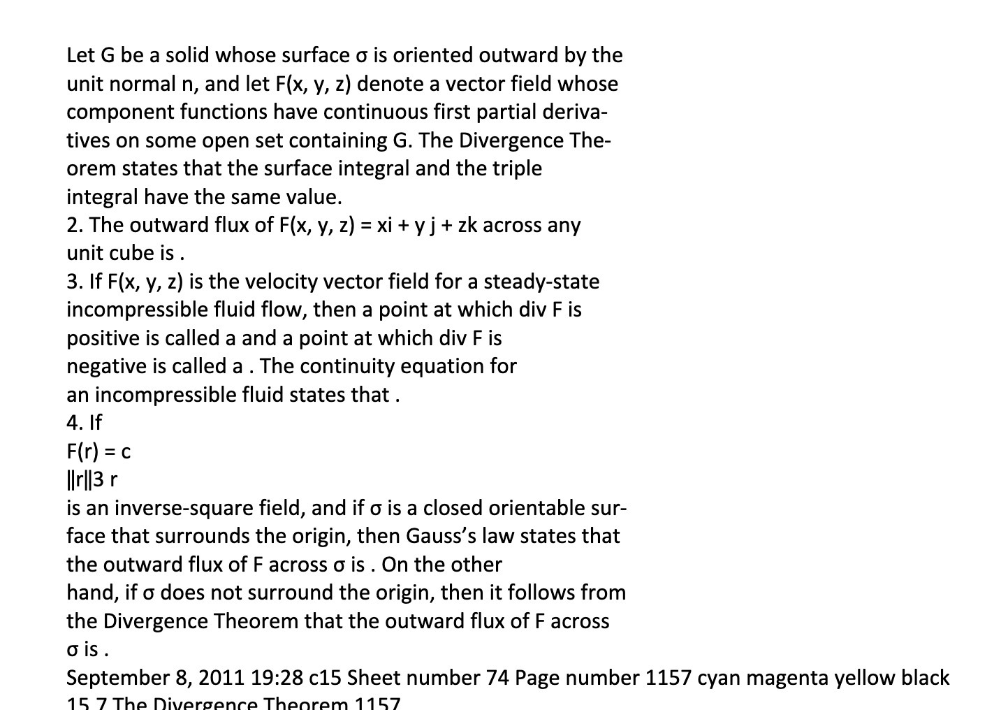 Let G be a solid whose surface a is oriented outward