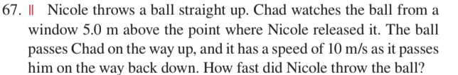 elevator that is descending at a constant 1.0 m/s?63. || A very