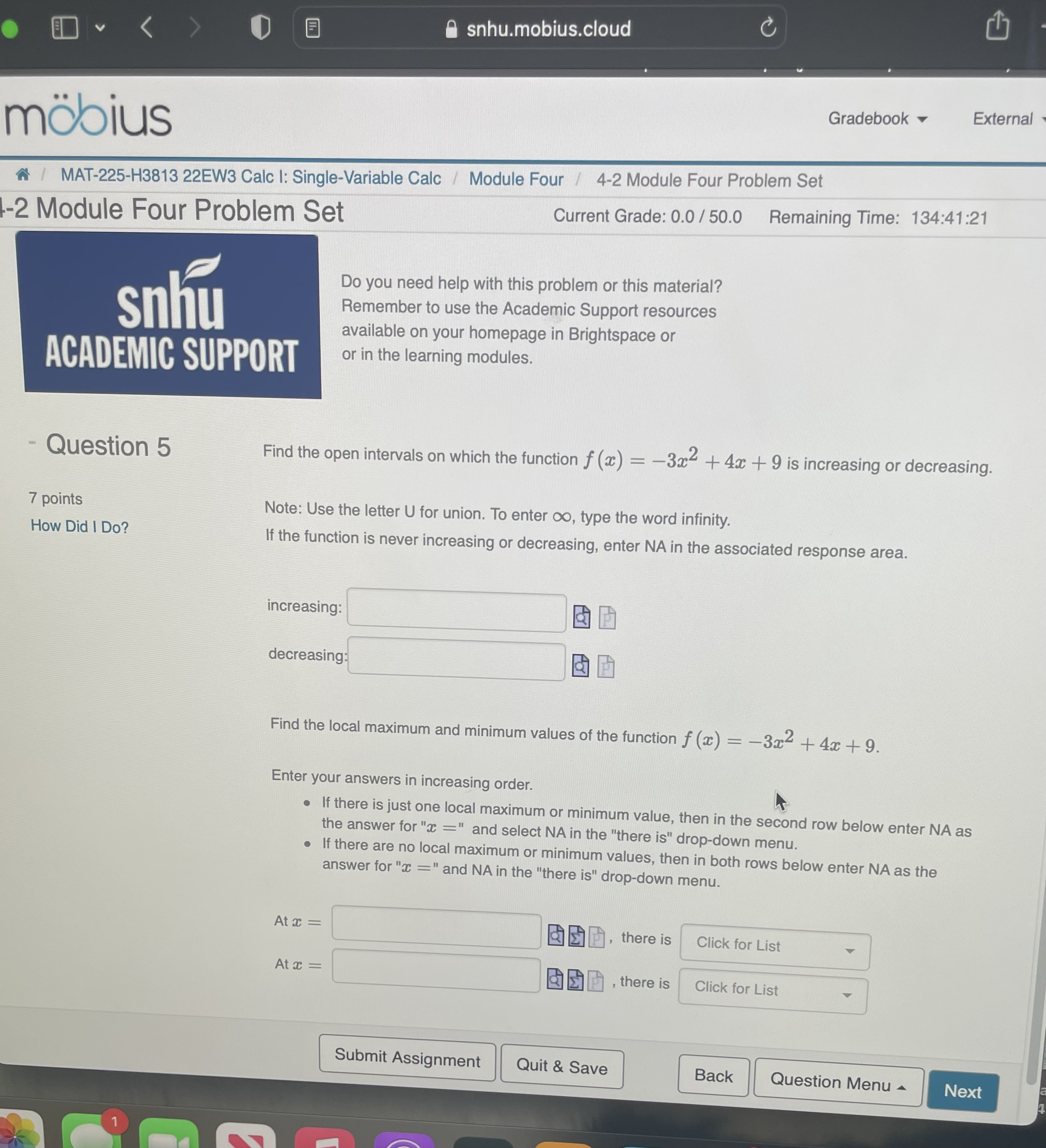  E snhu.mobius.cloud ' ' iU S Gradebook v External ' mob