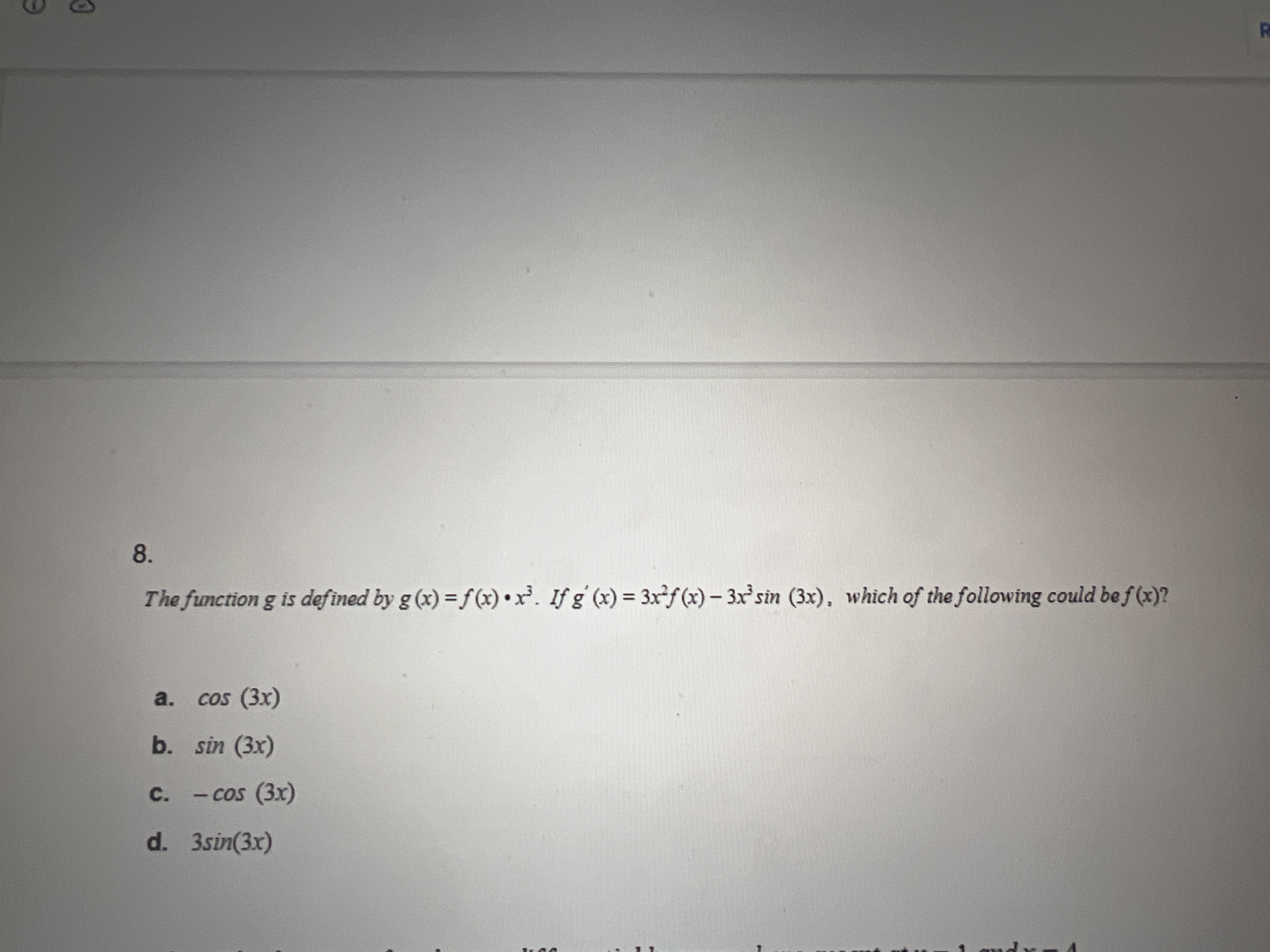 . x . If g (x) = 3xif (x) - 3x sin