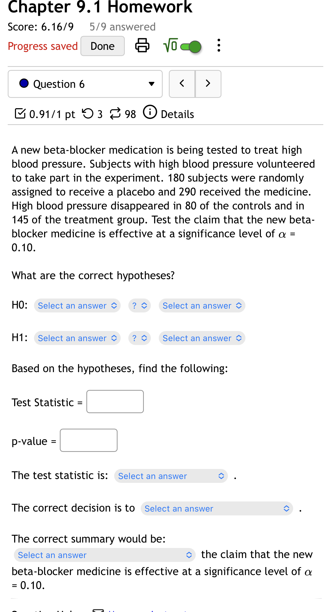 a 0.5/1 pt '0 3 8 98 G) Details Give a 90%