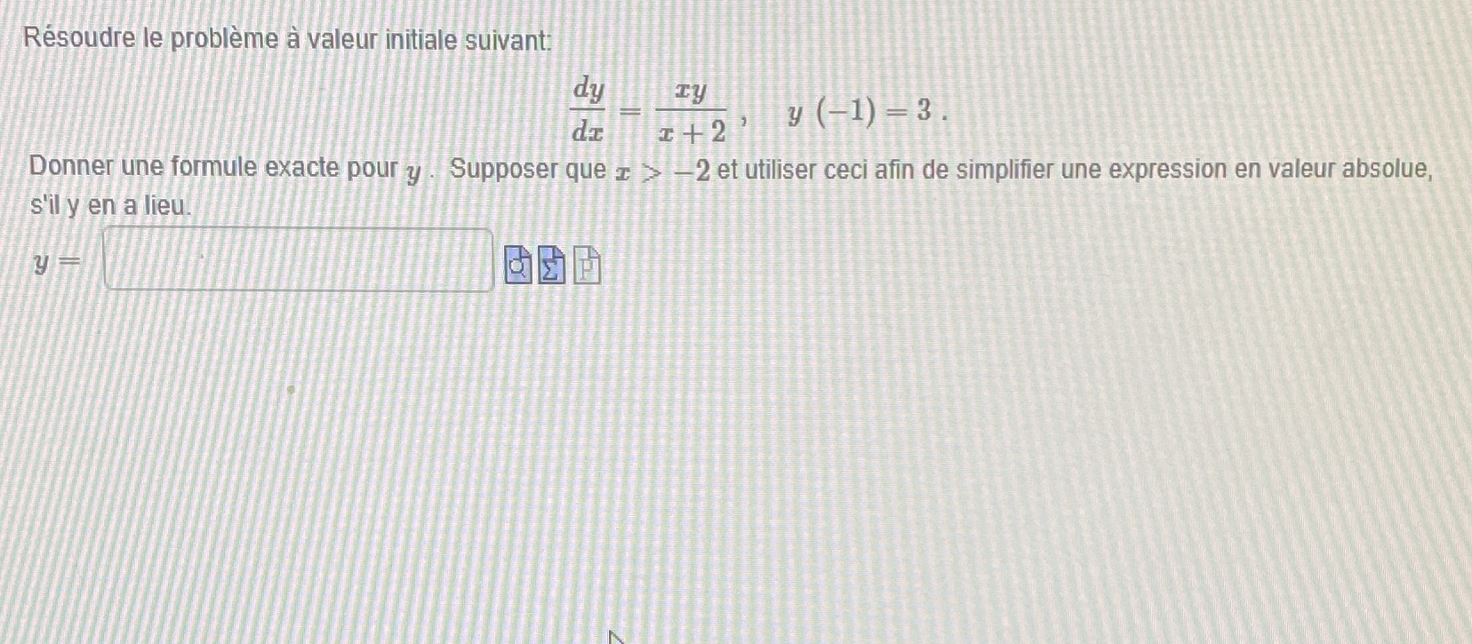 exacte pour y . Supposer que > 2 et utiliser ceci afin