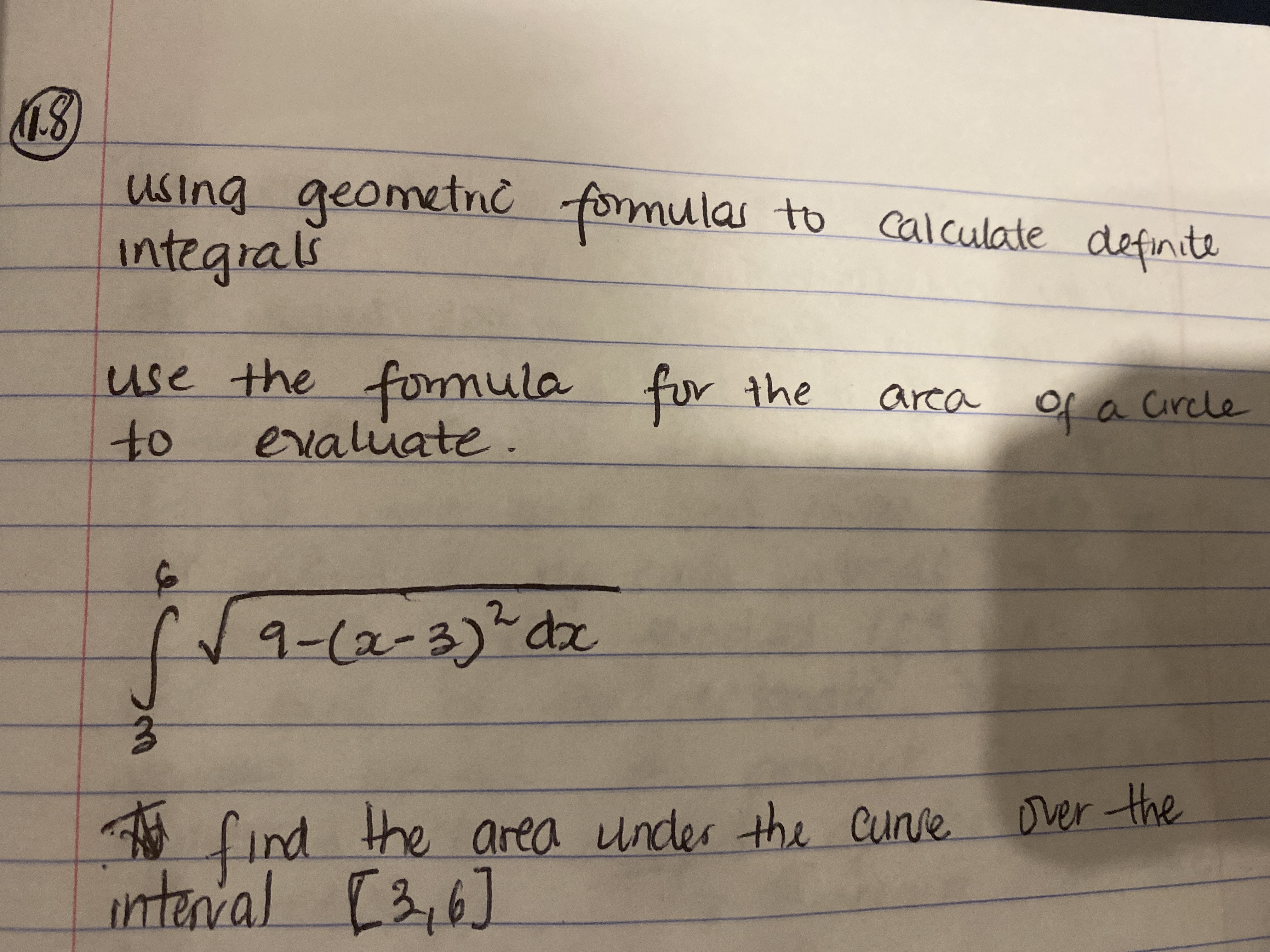 the area of a circle to evaluate. 9 - ( 2 -