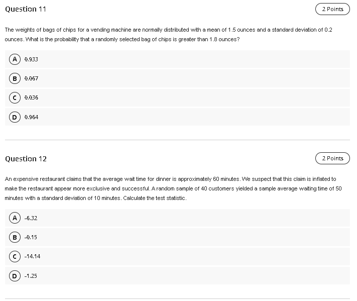 Which of the following examples would be considered categorical data? A Number