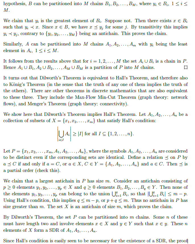 (73(X) g) into |X| + 1 antiehains. [No justication re quired.) (C)